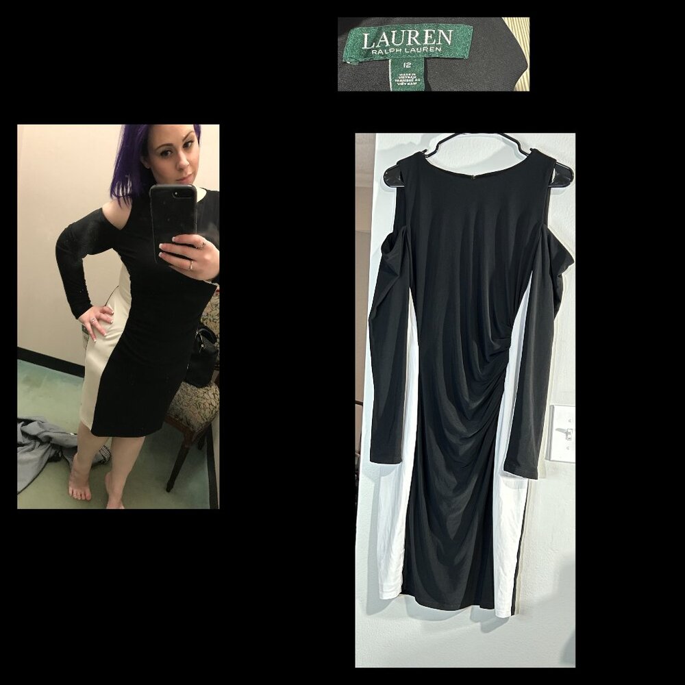 Gorgeous Ralph Lauren Cold Shoulder Colorblock dress